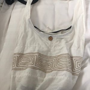Boho White/Cream Cloth Crossbody
